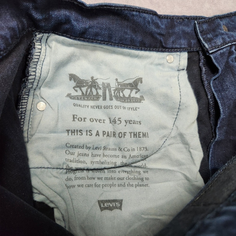 Levis 550 Relaxed Fit Tapered Leg Indigo Blue Jeans Mens 35x34 Stretch Blend - Picture 10 of 16